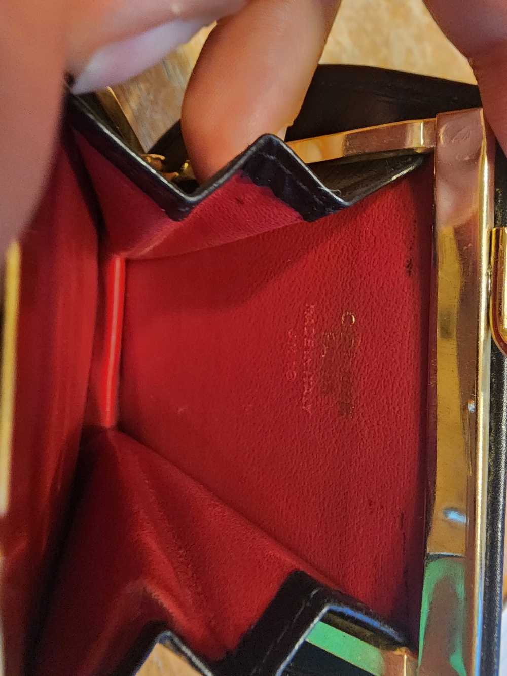 vintage Celine coin case featuring red suede and black leather Circa 1970's-1980 - Picture 11 of 16